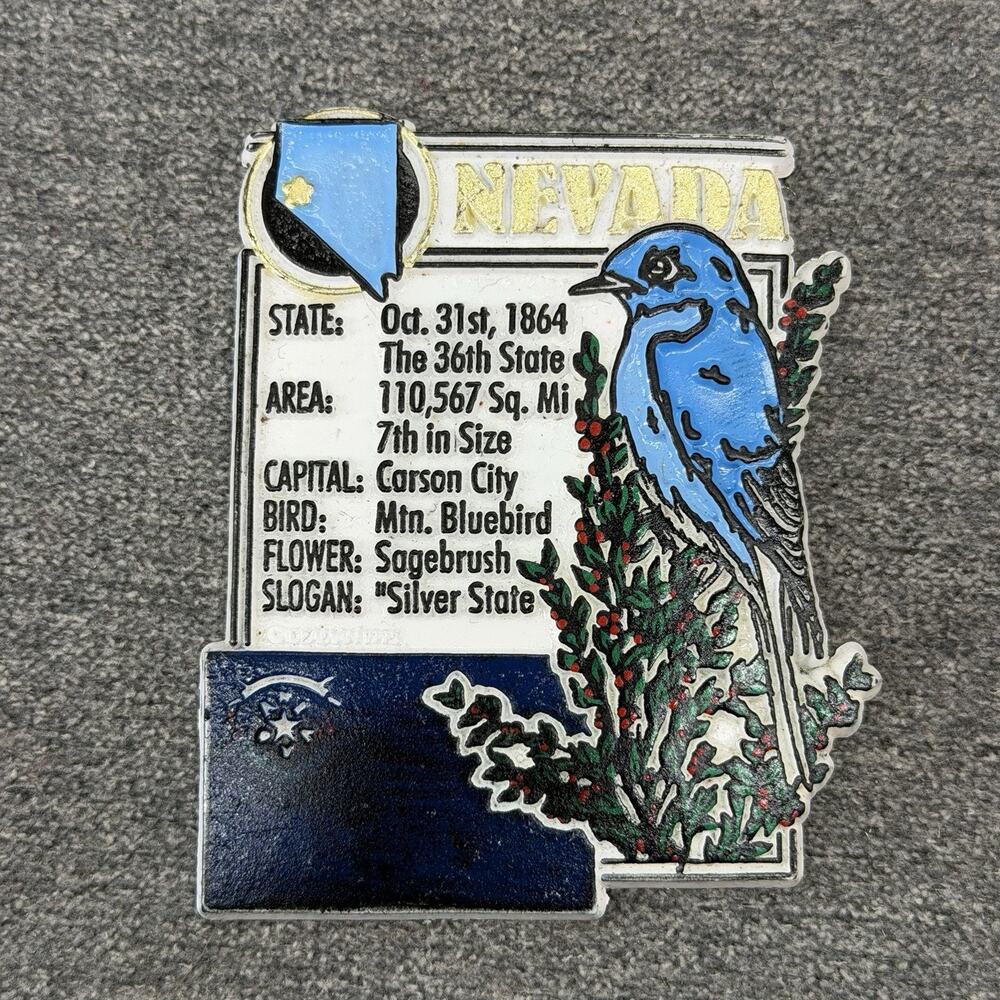 Nevada State Facts Montage Magnet Classic Magnets 3D Molded Rubber Souvenir